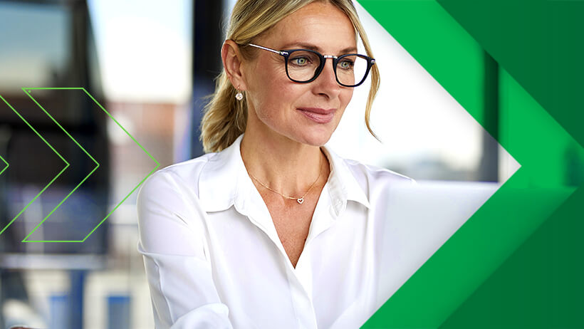 Woman working on laptop